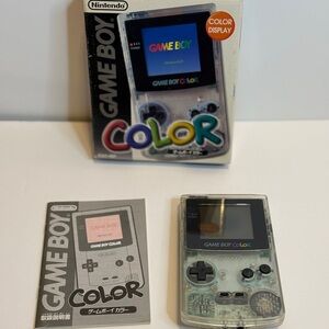 RARE Nintendo Game Boy Color (Clear/Transparent) Console w/ Box & Manual NTSC-J